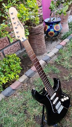 Guitarra Color Negra En 2,500 Pesos Solo En Mail Boxes Etc Bani